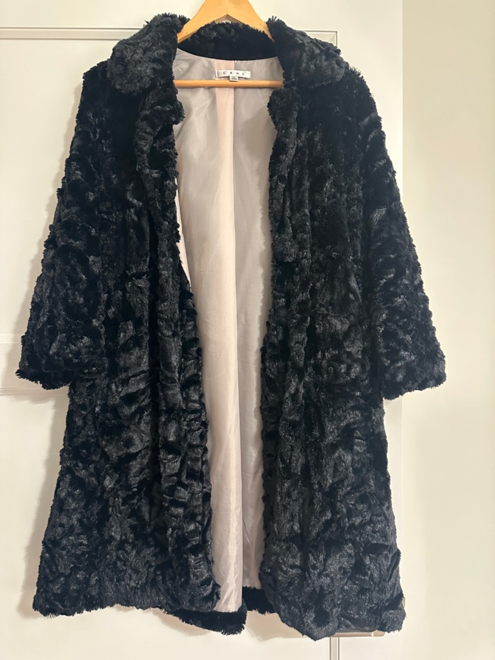 CAbi Black Faux Fur Cocktail Jacket